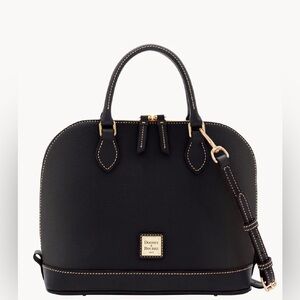 Dooney & Bourke zip zip Black Satchel with Gold Accents